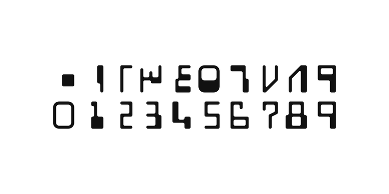 Nimra の書体見本。上の行に東アラビア数字の ٠〜٩、下の行に 0〜9 の数字