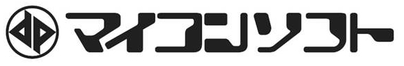 マイコンソフトの商標。左に丸で囲んだ「dp」のマーク、右に「マイコンソフト」